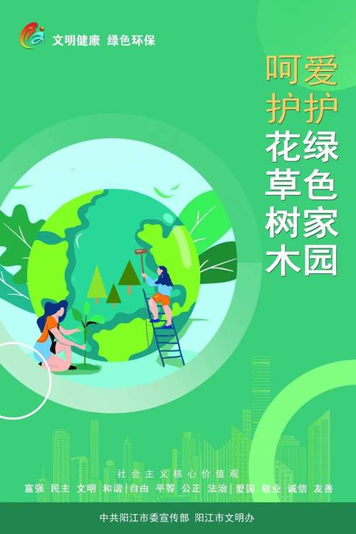 文明健康 绿色环保公益广告宣传海报